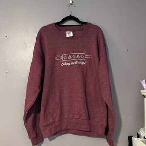 Baking Spirits Bright Embroidered Christmas Crew Neck Sweatshirt Never Worn M